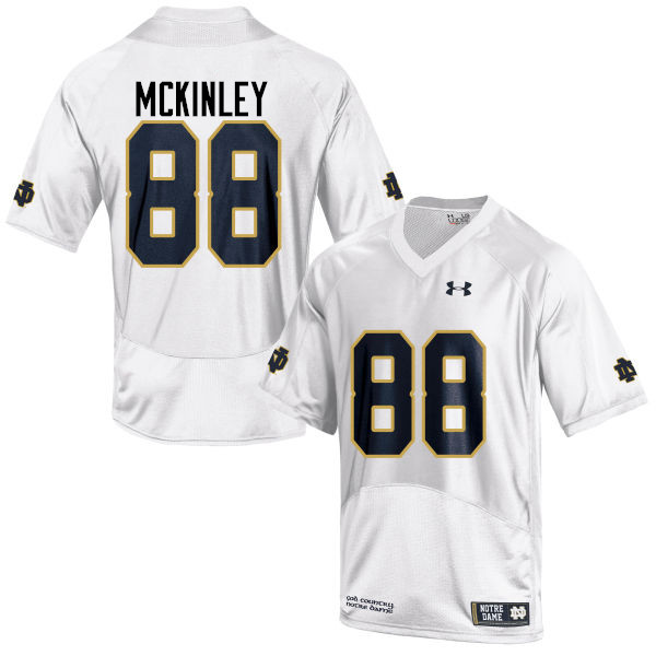 Men's NCAA Notre Dame Fighting Irish #88 Javon McKinley Stitched College Under Armour Authentic White Football Jersey VN10R01FA